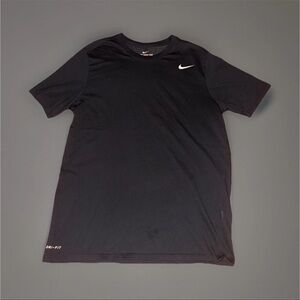 Nike Black Short Sleeve Dri-FIT Tee with White Swoosh